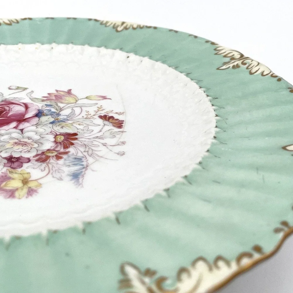 Royal Crown Derby Floral Luncheon Plate Set 4 Piece Porcelain 9